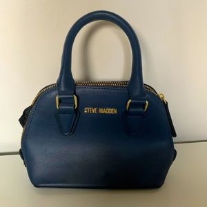 steve madden mini navy blue hand bag